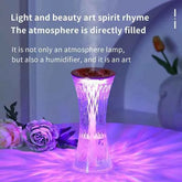 Crystal Glass Touch Night Light Air Humidifier – Rose 3D Diamond LED Table Lamp