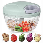Multi-Blade Manual Food Chopper – Garlic Press, Meat Grinder & Veggie Cutter
