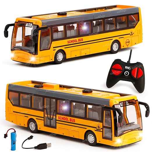 Rechargeable Remote Control Tourist Bus – Wireless RC Toy Car for Kids