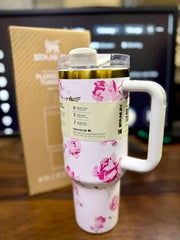 Luxury 40 Oz Stainless Steel Tumbler with Straw β Personalized Sparkle Cup