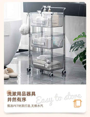 Movable Corner Storage Cart with Wheels – Space-Saving Organizer for Home Use