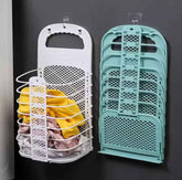 Portable Foldable Laundry Hamper — With Hanging Hook for Small Spaces!