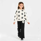 Girls Flower Print Tracksuits | Premium Cotton Fleece Outfit