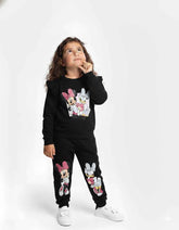 Minnie & Daisy Girls Ruffle Shoulder Tracksuits | Soft Cotton Fleece