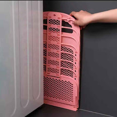Portable Foldable Laundry Hamper — With Hanging Hook for Small Spaces!