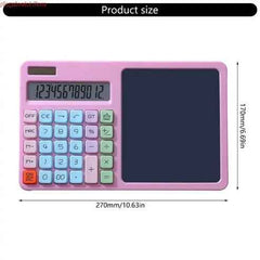 E8BA 12-Digit Solar Calculator with LCD Writing Board