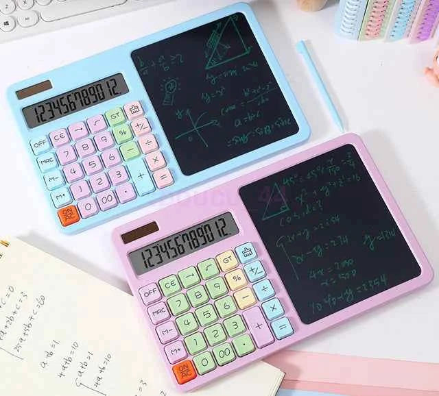 E8BA 12-Digit Solar Calculator with LCD Writing Board