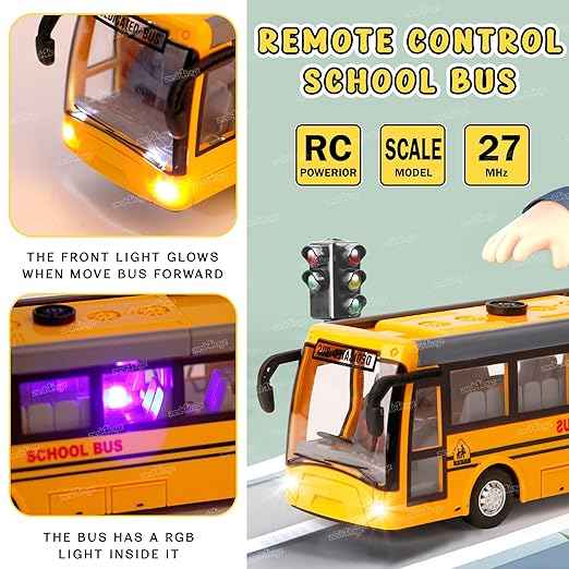 Rechargeable Remote Control Tourist Bus – Wireless RC Toy Car for Kids