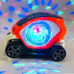 360° Rotating Musical Car – Flashing Light & Music Toy with Bump-and-Go Action (Multicolor)