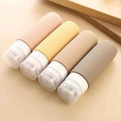 4PCS Silicone Travel Bottles Set – Refillable Portioning Bottles for Lotion & Body Wash