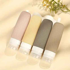 4PCS Silicone Travel Bottles Set – Refillable Portioning Bottles for Lotion & Body Wash
