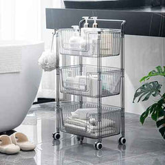 Movable Corner Storage Cart with Wheels – Space-Saving Organizer for Home Use