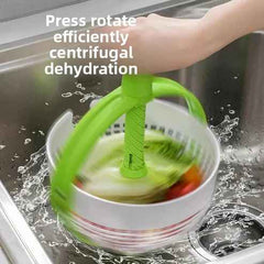 Rotating Salad Spinner & Draining Basket – 2-in-1 Vegetable and Fruit Washer
