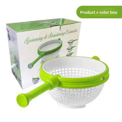 Rotating Salad Spinner & Draining Basket – 2-in-1 Vegetable and Fruit Washer