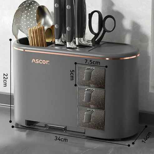 Multii Purpose Kitchen Utensil Holder with Seasoning Box