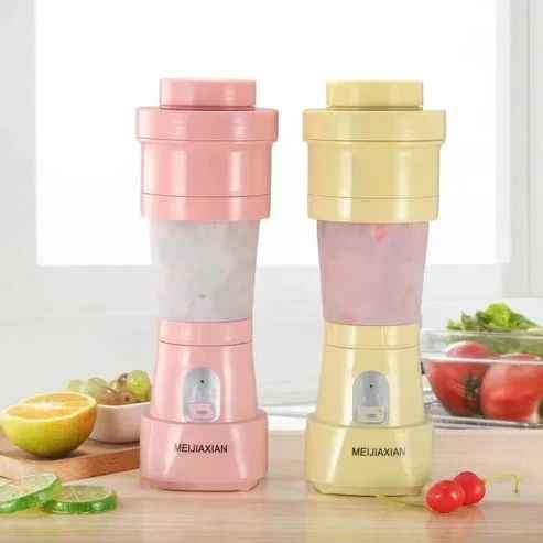 Portable Mini Electric Juicer Cup – Retractable Silicone Fruit Blender for Home & Travel