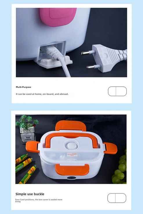 "Portable Electric Lunch Box – Heated & Rechargeable | Sino.pk"