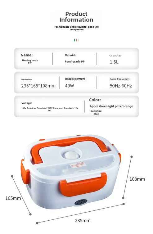 "Portable Electric Lunch Box – Heated & Rechargeable | Sino.pk"