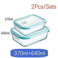 High Borosilicate Heat Resistant Rectangle Lunch Box Set