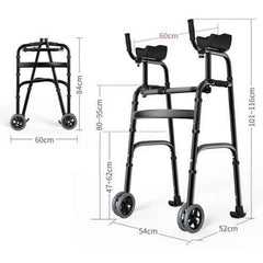 Walking Aid for the Elderly – Multi-Functional Rehabilitation Walker with Support Wheels
