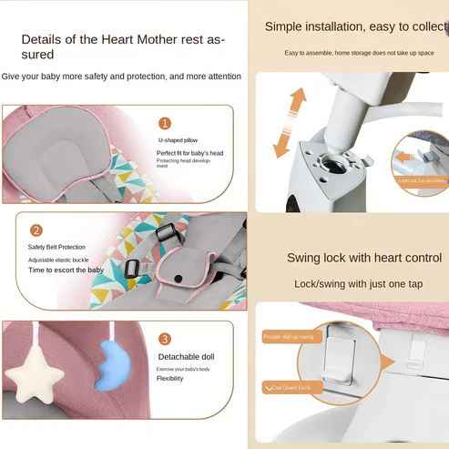 Electric Baby Rocking Chair – Smart Automatic Swing & Sleeping Bassinet for Infants