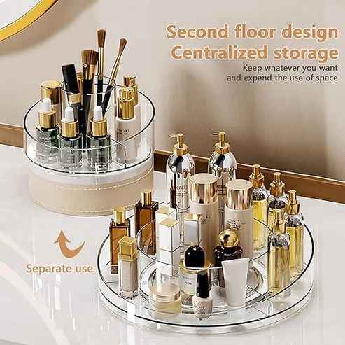 360° Rotating Makeup Organizer – Large Capacity Cosmetic Storage Stand