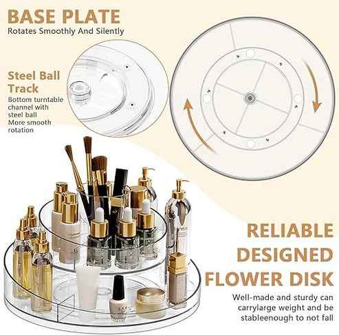 360° Rotating Makeup Organizer – Large Capacity Cosmetic Storage Stand