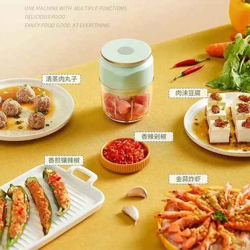 Mini Electric Garlic Masher – USB Rechargeable Food Chopper & Multi-Function Kitchen Grinder