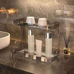 Double-Layer Bathroom Storage Rack – Washstand Organizer for Toiletries & Cosmetics