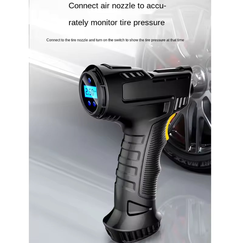 Tyre Inflator,Portable Air Compressor,Digital Pressure Gauge LED Light for Car Tires,Bicycle, Bike,Motorcycle,Balls (USB Charging)