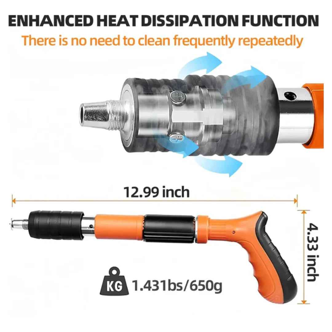 Concrete Nail Machine Kit with Free Nails - 5-Speed Adjustable and Easy to Use