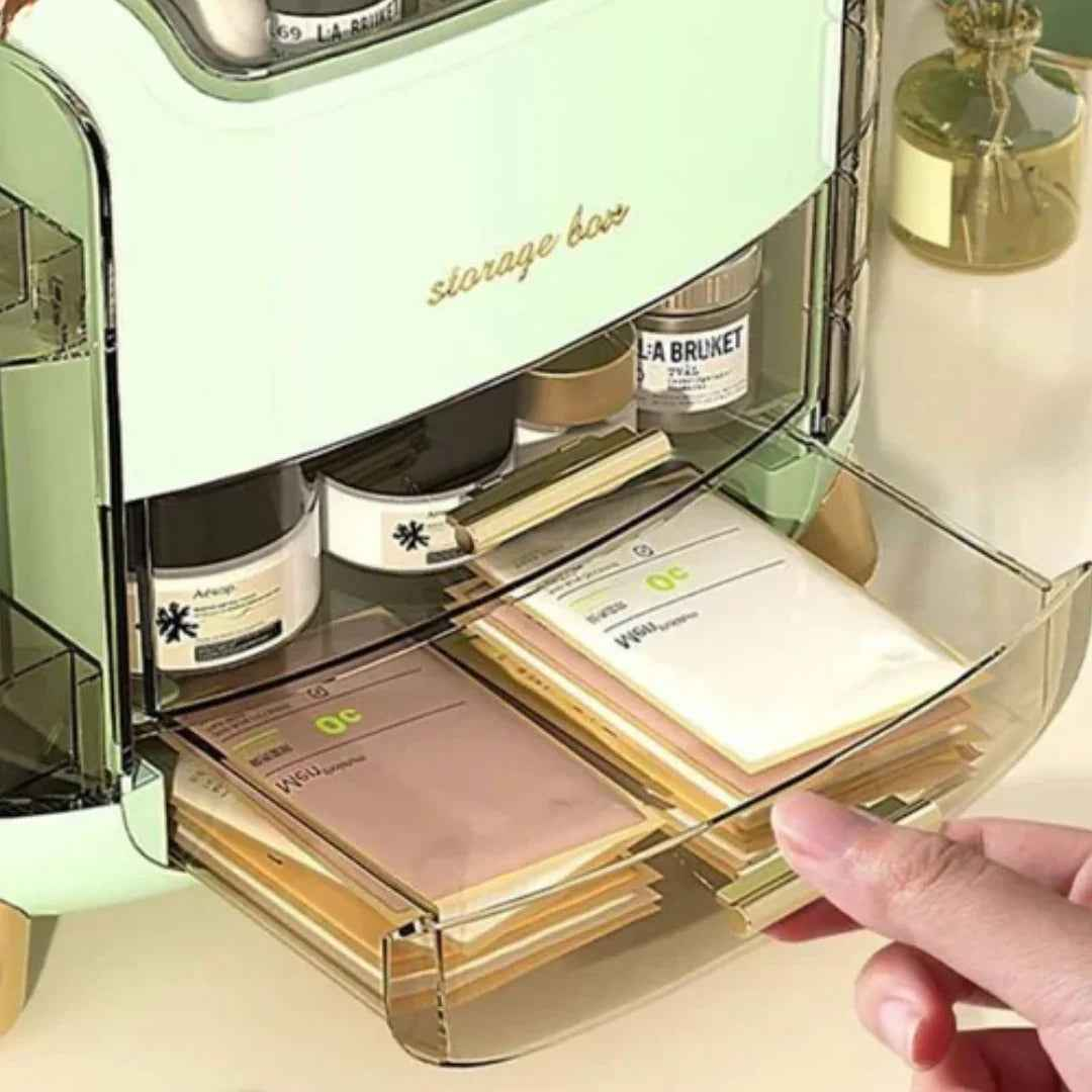 Portable Makeup Organizer Box — Skincare & Cosmetic Storage Solution