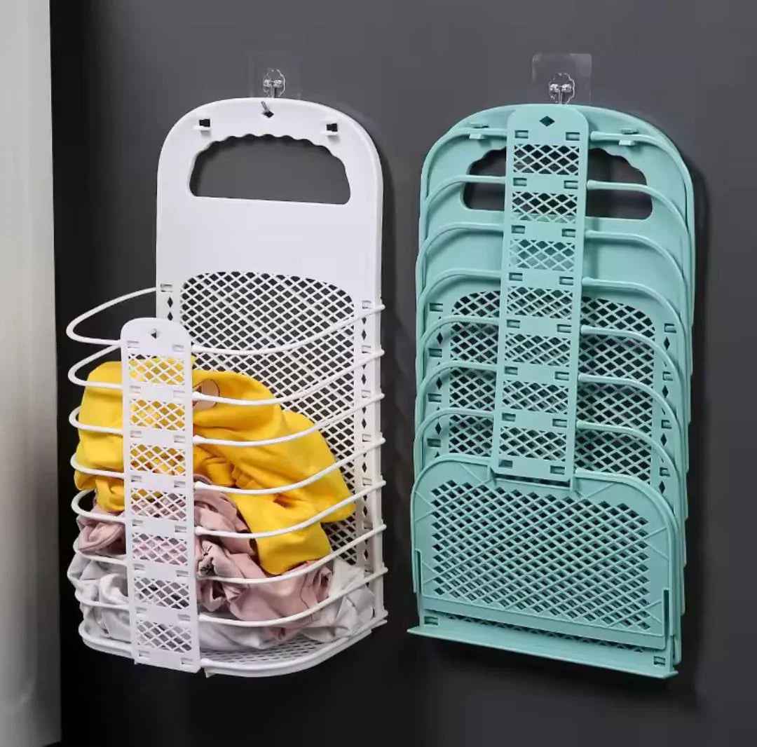 Portable Foldable Laundry Hamper — With Hanging Hook for Small Spaces!