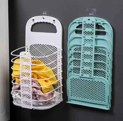 Portable Foldable Laundry Hamper — With Hanging Hook for Small Spaces!