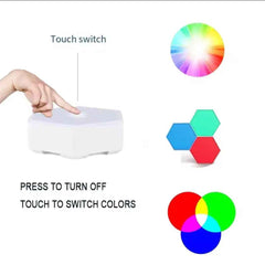 6pcs RGB Hex Lights — Touch & Remote, Cell Operated & Stylish!