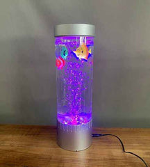 LED Desktop Fish Tank Lamp – Bubble Light Aquarium with Moving Toy Fish