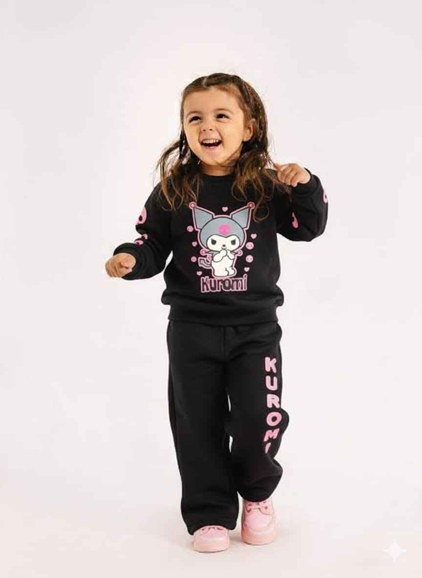 Girls Kuromi Tracksuit | Cute Cotton Fleece Outfit