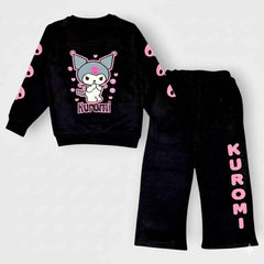 Girls Kuromi Tracksuit | Cute Cotton Fleece Outfit