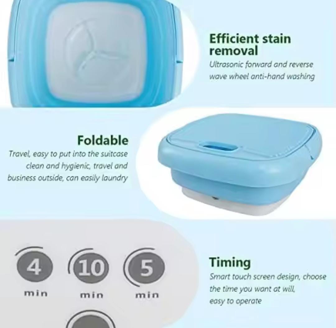 Mini Portable Washing Machine — Collapsible & Perfect for Travel & Small Loads!