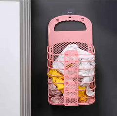 Portable Foldable Laundry Hamper — With Hanging Hook for Small Spaces!