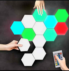 6pcs RGB Hex Lights — Touch & Remote, Cell Operated & Stylish!