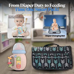 Portable Diaper Changing Pad with Cute Baby Bottle – Baby Gift Set