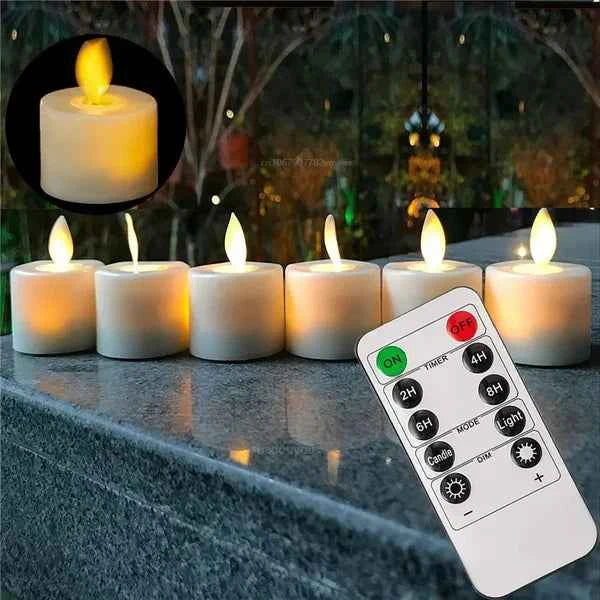 LED Tea Light Candles – Flameless Flickering Votive Lights with Remote Control
