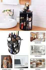 Black Makeup Storage Rack – 360° Rotating Beauty Organizer