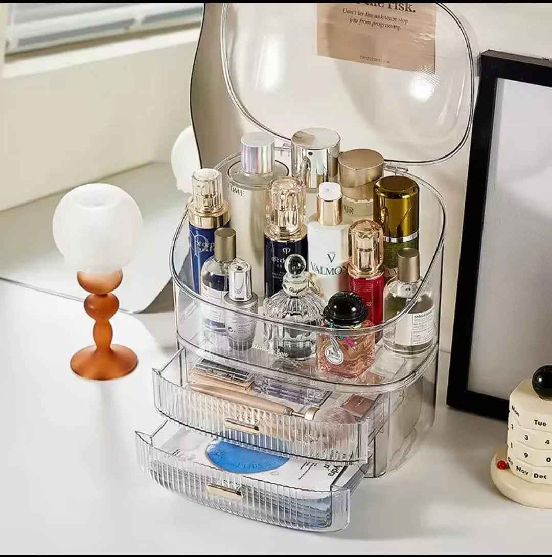 Portable Makeup Organizer Box — Skincare & Cosmetic Storage Solution