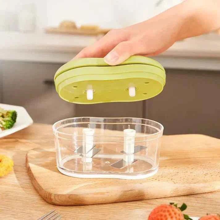 Manual Vegetable Chopper & Food Processor – Multi-Blade Cutter for Kitchen